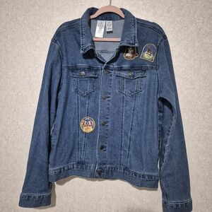 Disney Blue Jean Jacket with Character Patches...size:M (Unisex)